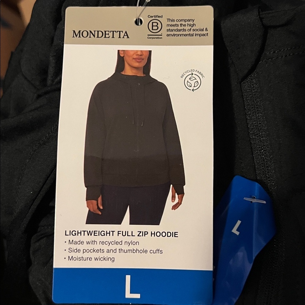 NWT Mondetta Women's Lightweight Full-Zip Hoodie - Picture 6 of 6